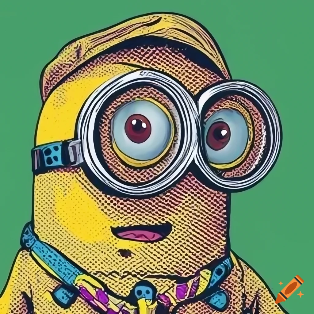 pop art style minion in a boy scout costume