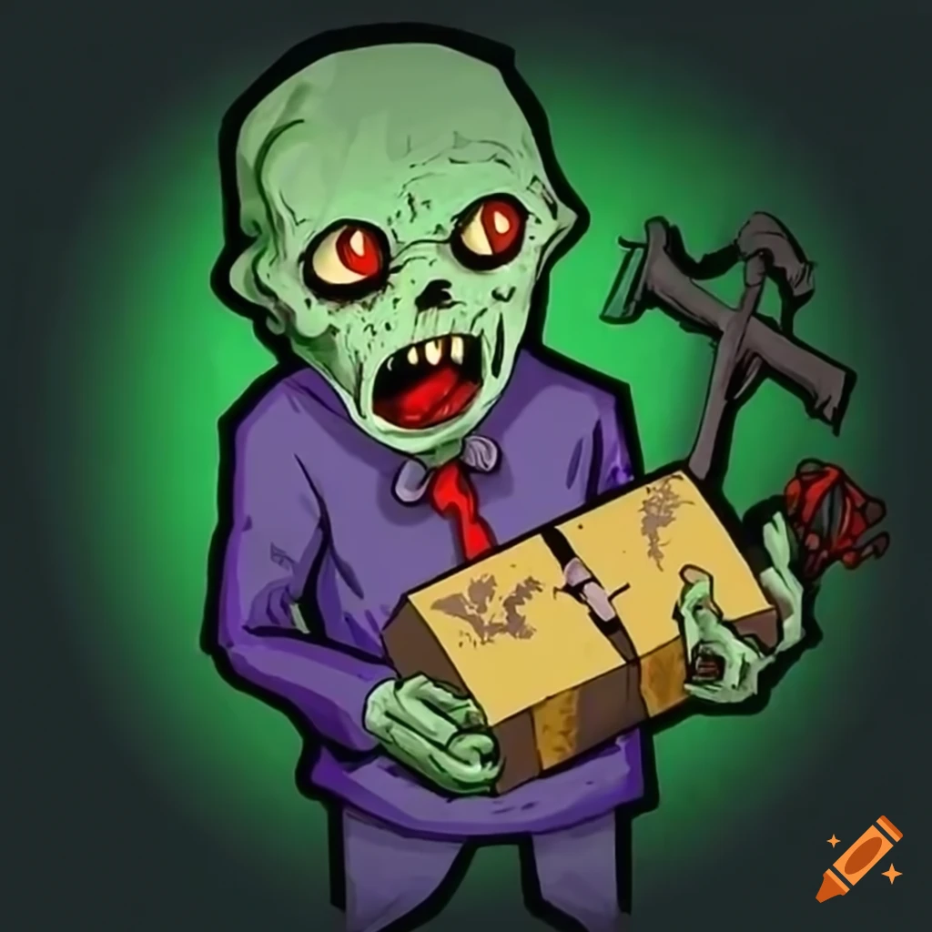 Zombie hand holding an amazon package