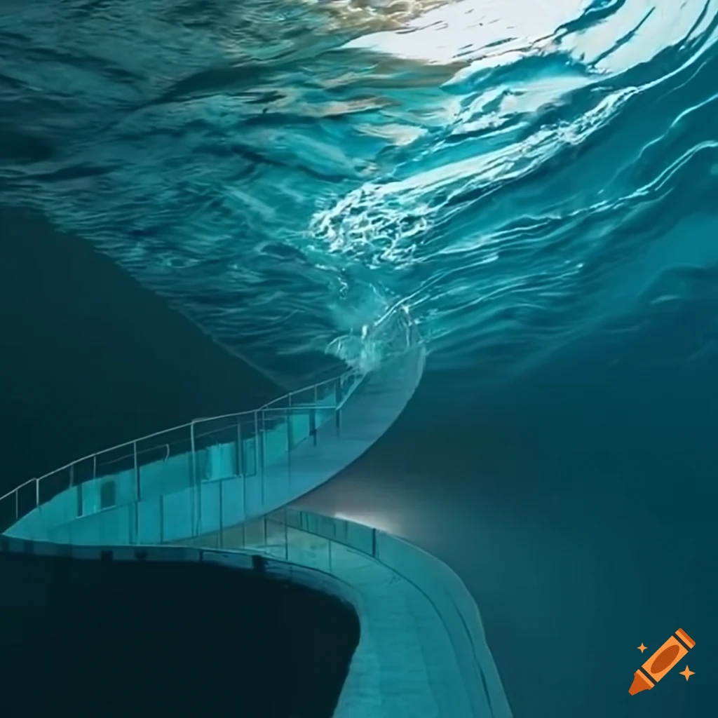 abstract image of staircase leading towards a wave
