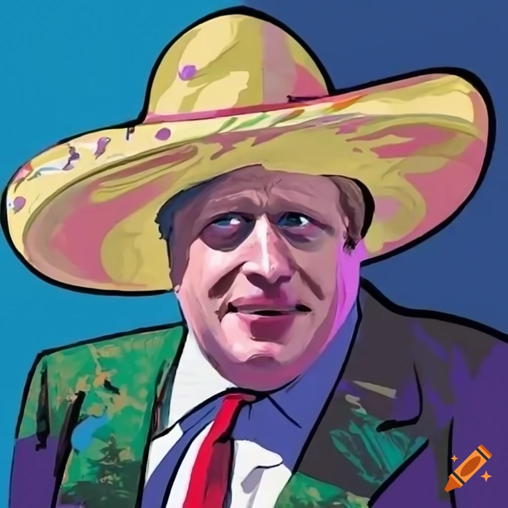 Boris johnson wearing a mexican sombrero