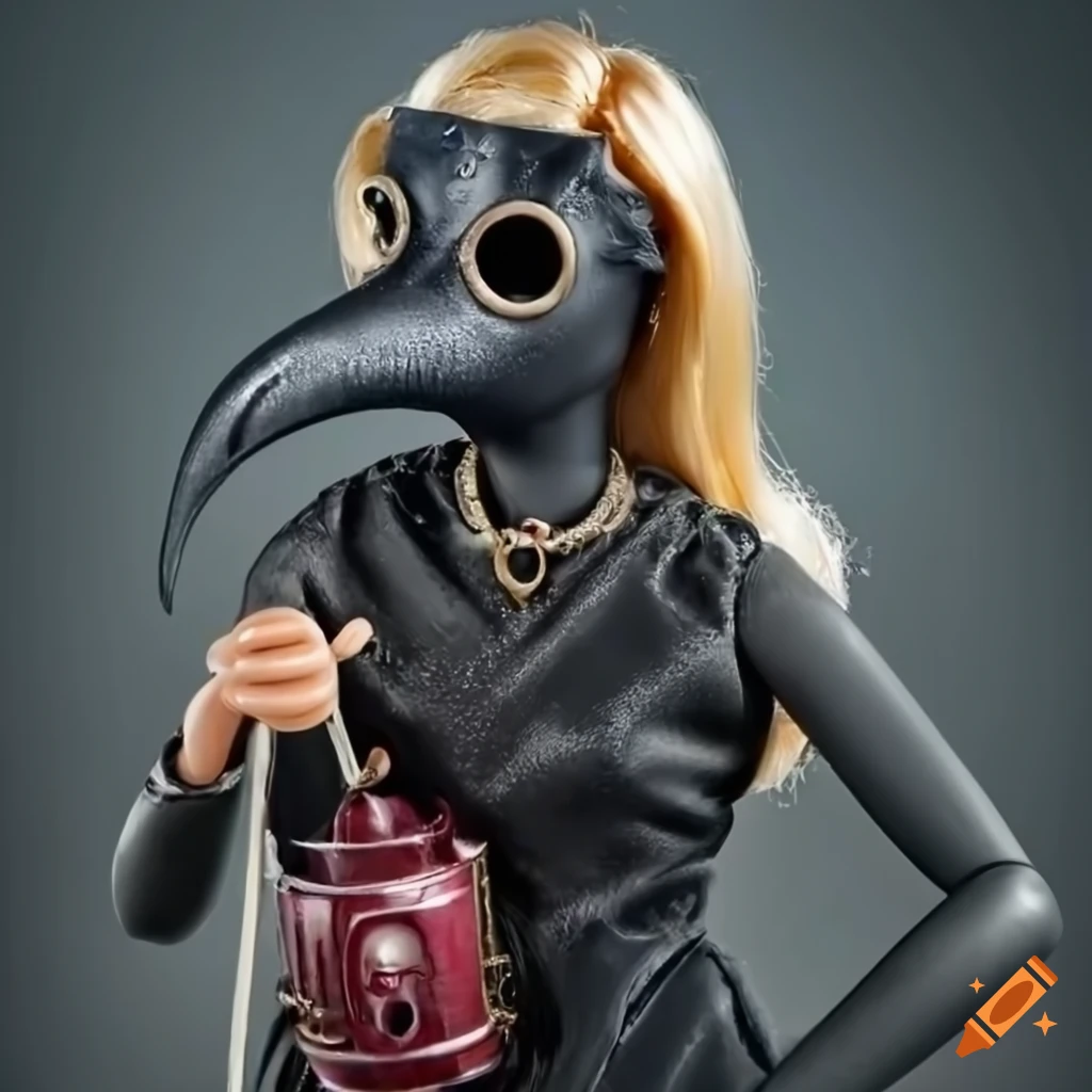 plague doctor barbie doll with bird mask