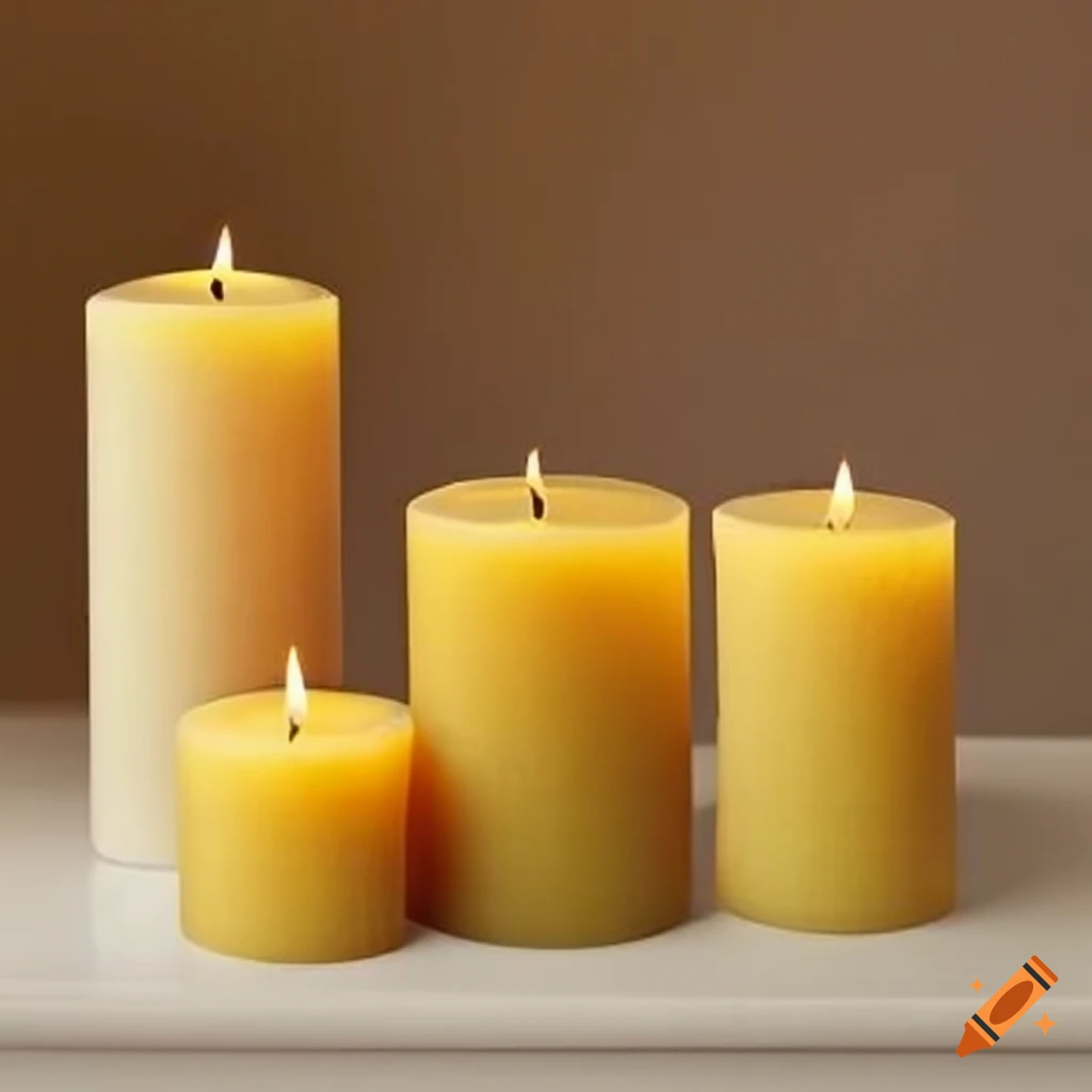 Beeswax pillar candles gift package on Craiyon
