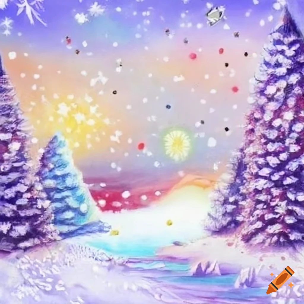 Colorful Drawing Winter Landscape Igloo And Snowman Stock Illustration -  Download Image Now - iStock