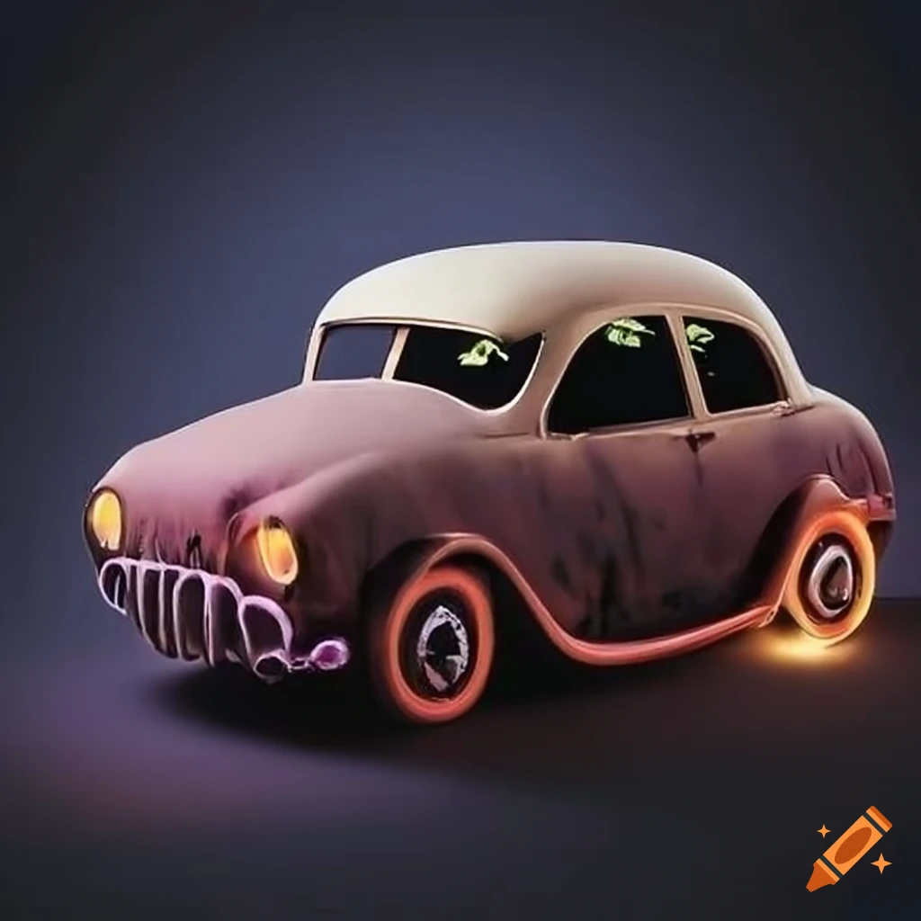 Image of a mysterious ghost car on Craiyon