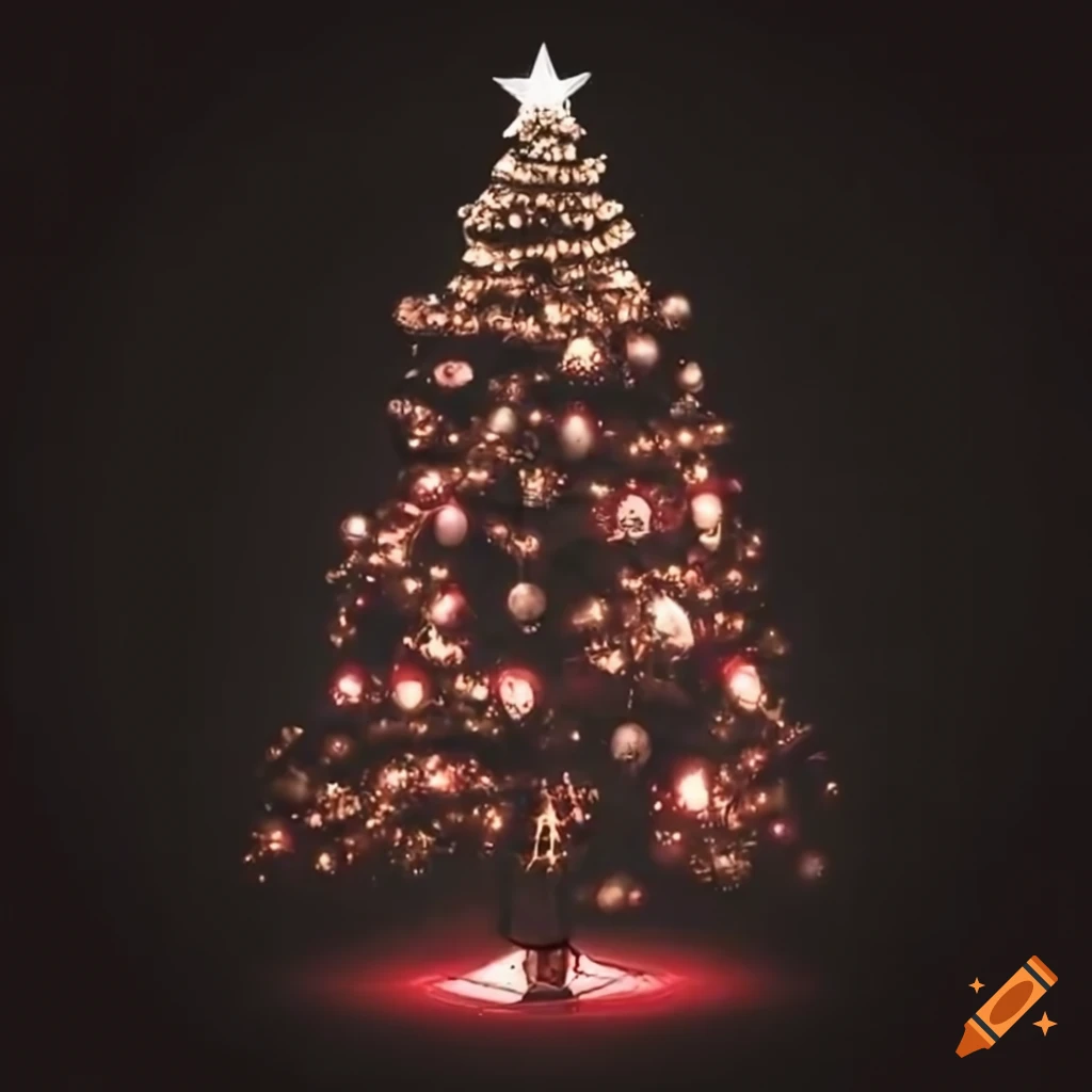 Darkthemed christmas tree on Craiyon