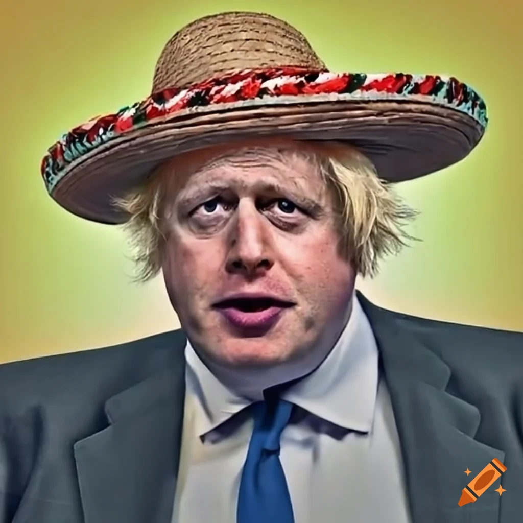 Boris johnson wearing a sombrero