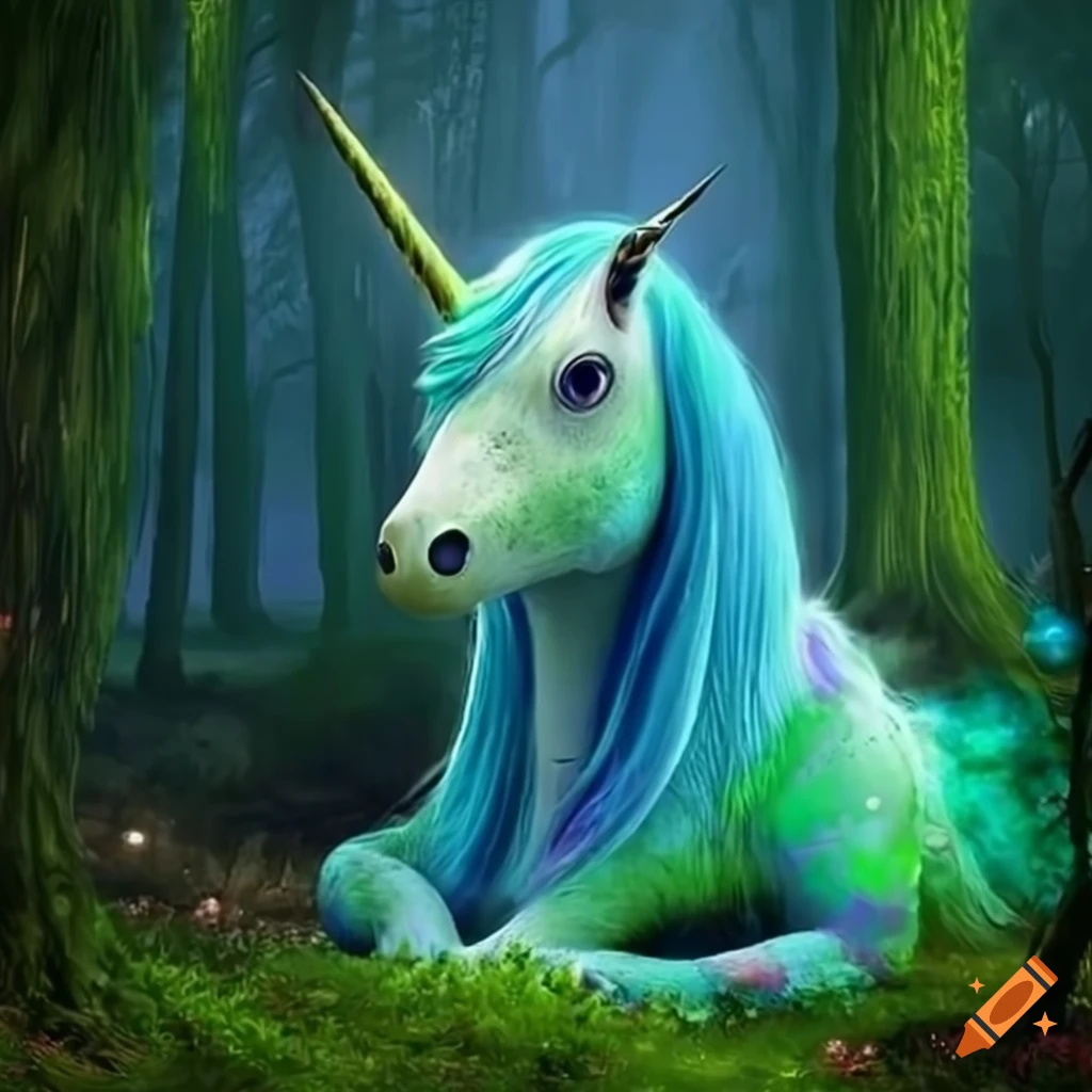 image-of-mythical-creatures-in-a-colorful-forest-on-craiyon