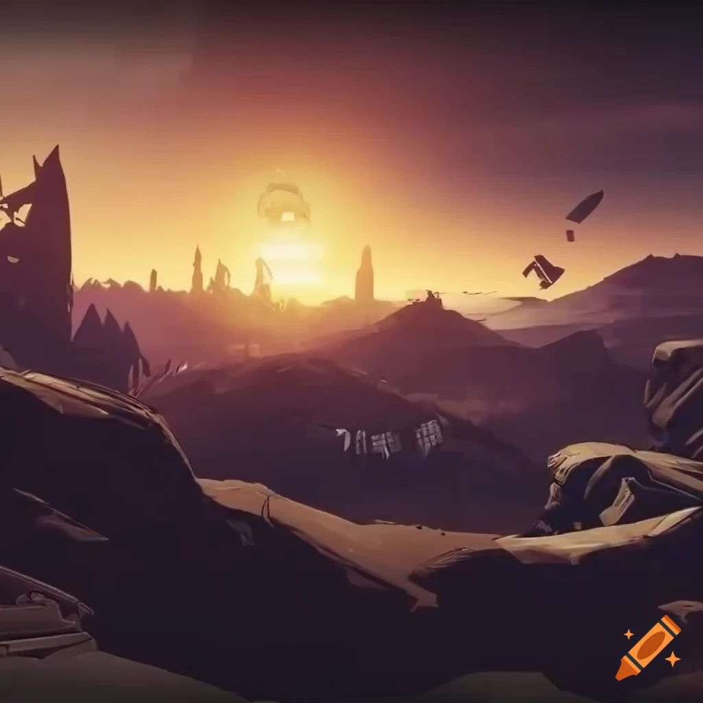 Banner of a breathtaking landscape in destiny 2 on Craiyon