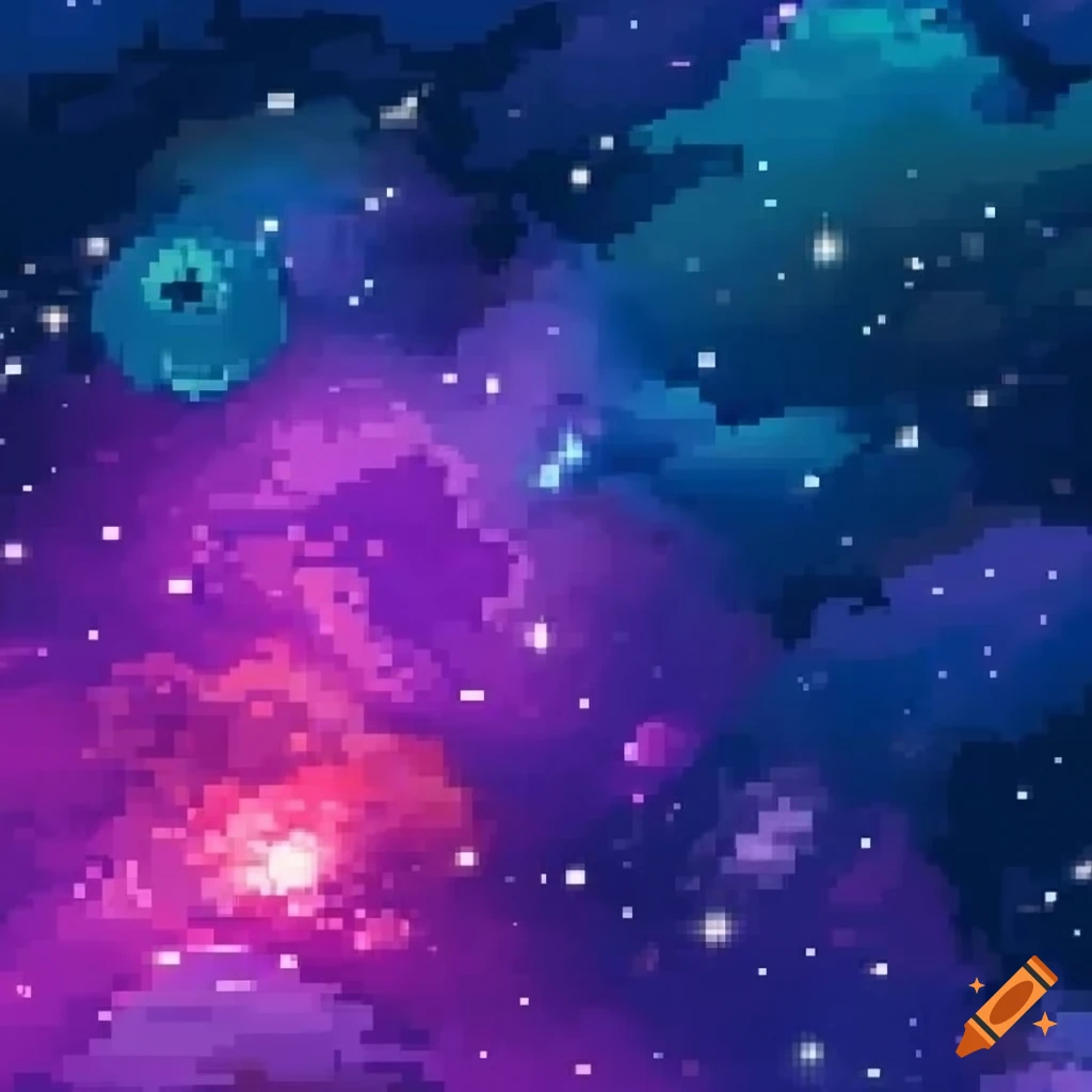 seamless pixel art space sky