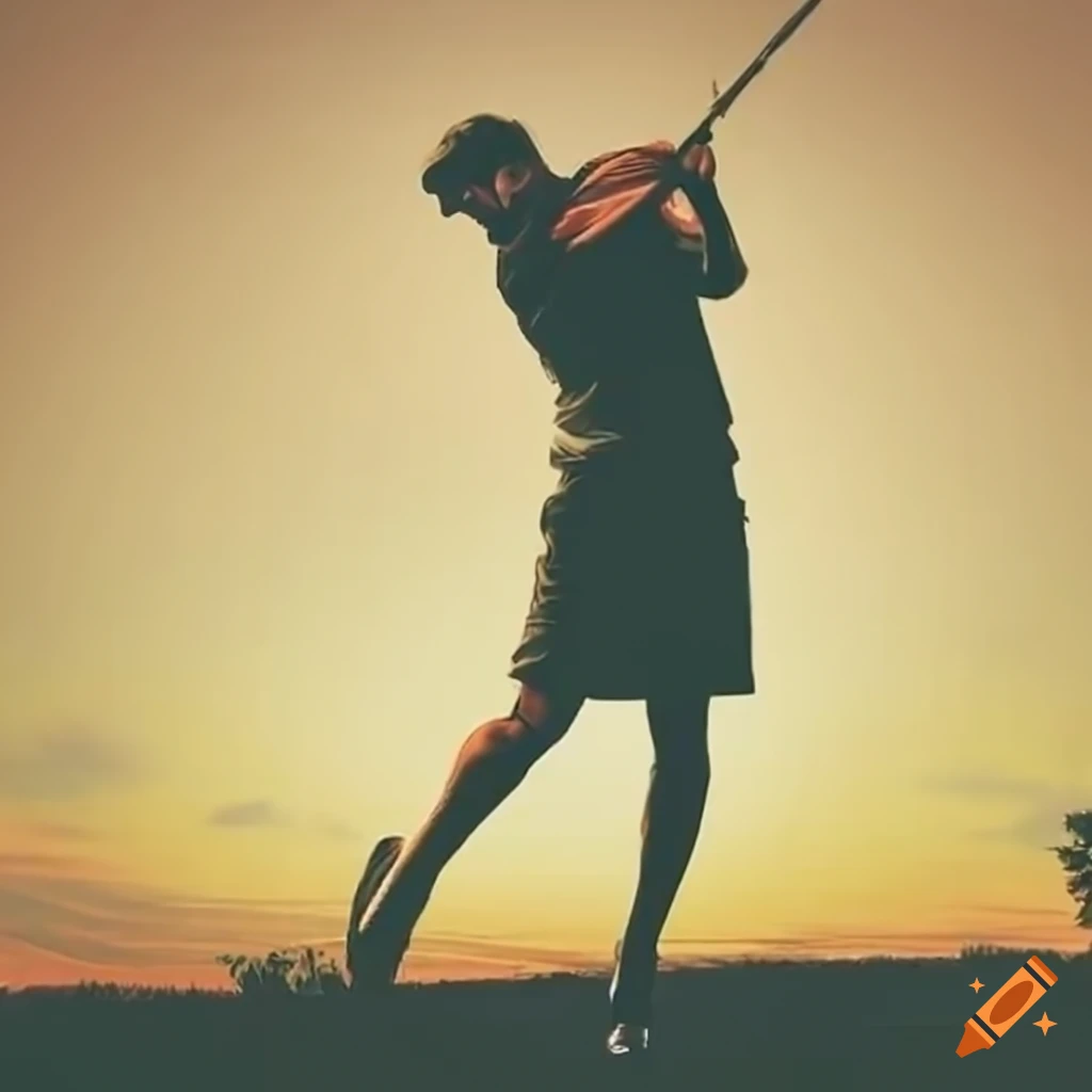 Golfer swinging a golf club