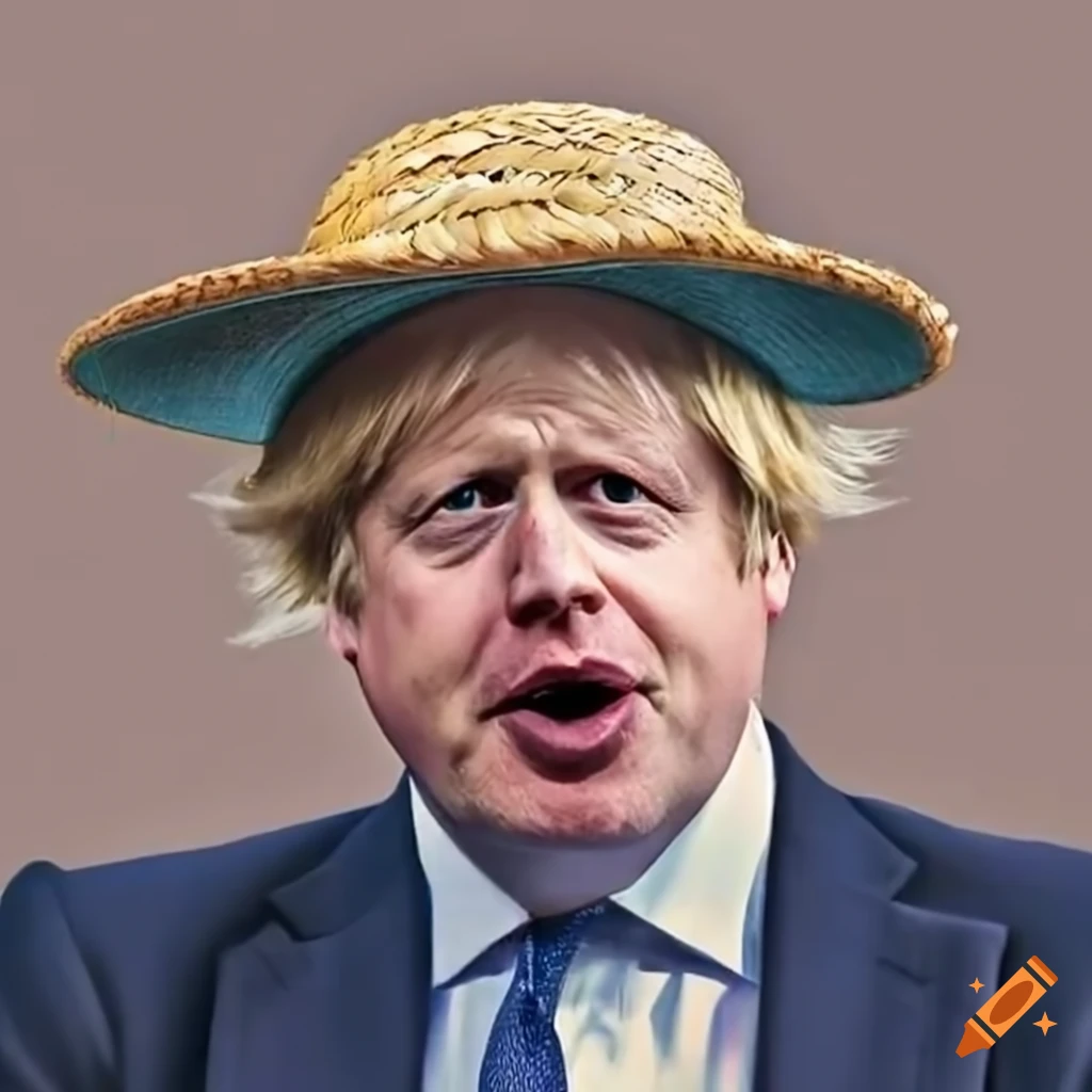 Boris johnson wearing a straw hat on Craiyon
