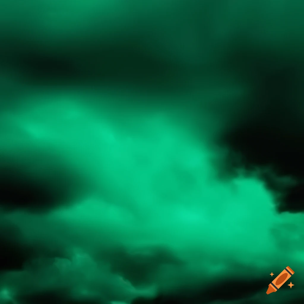 Mint green clouds against black background on Craiyon