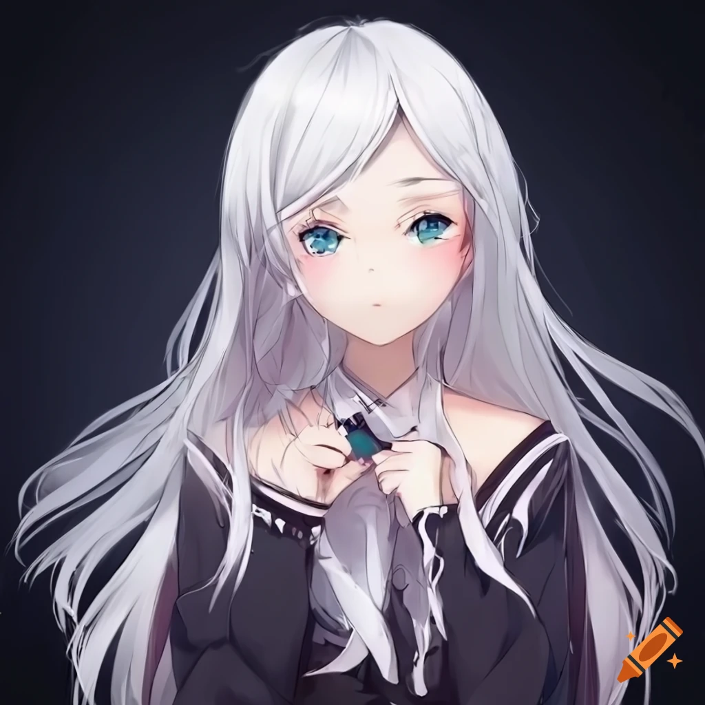 Anime girl with white hair