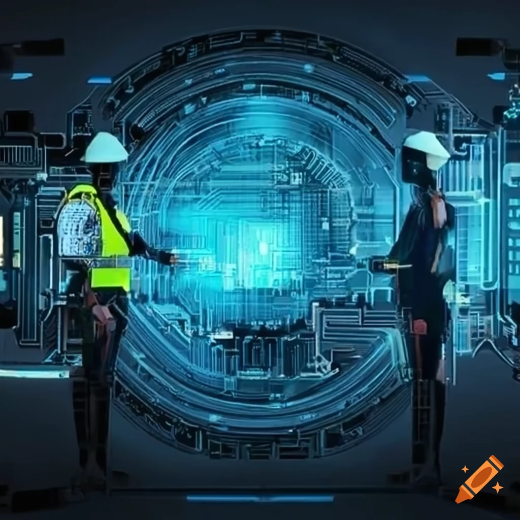 Conceptual image of ai and construction on Craiyon