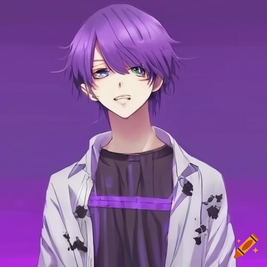 Purple Anime Boy Character On Craiyon