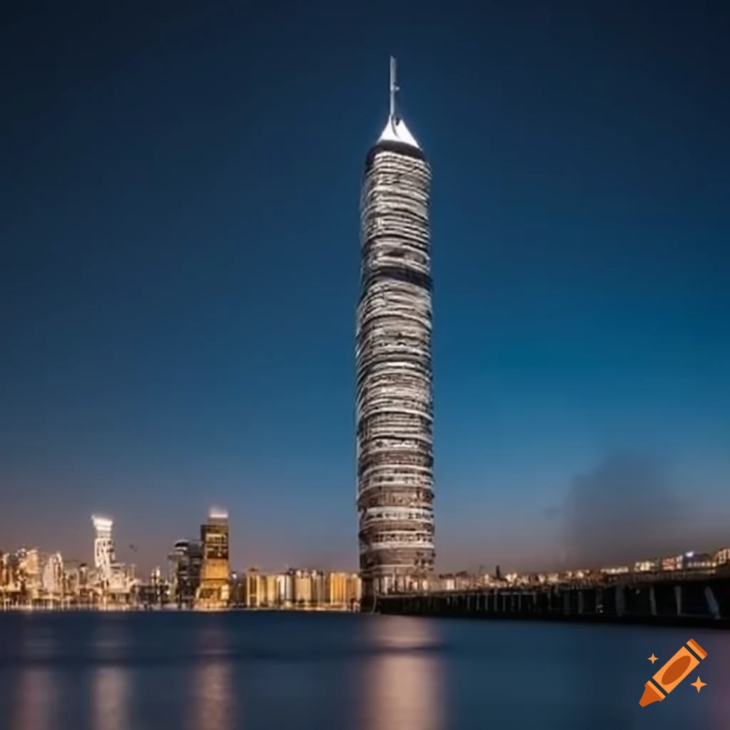 impressive skyscraper in a coastal city