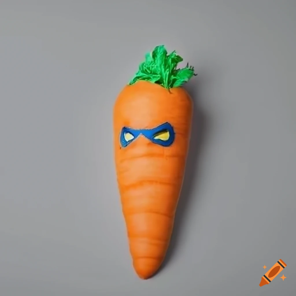 Superhero carrot with cape on white background on Craiyon