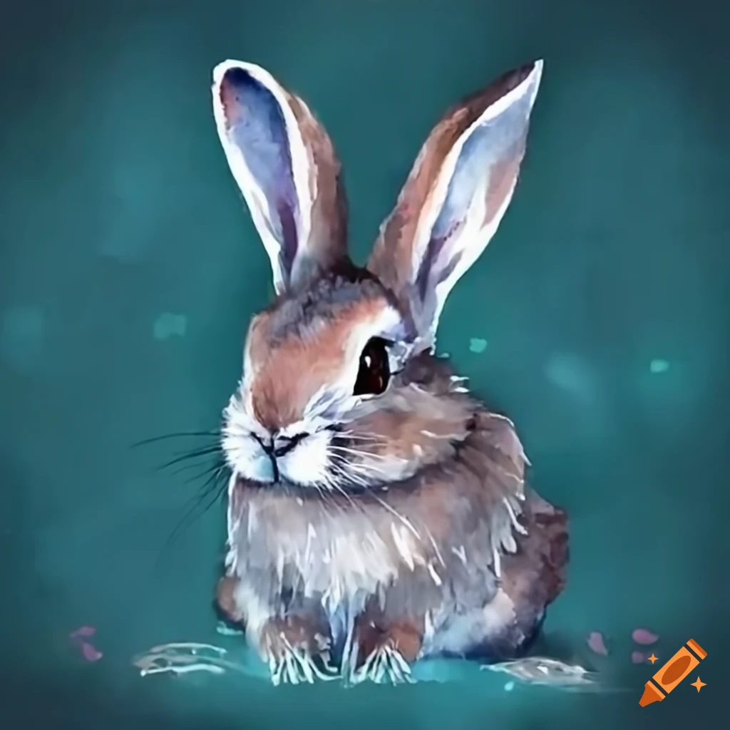 Rabbit with blue lights on Craiyon