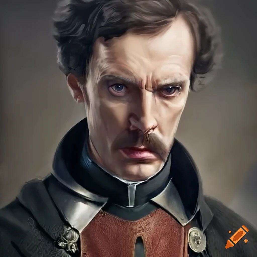 Sherlock Holmes as a medieval noble in armor