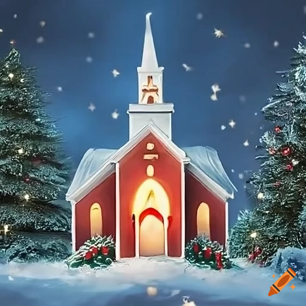 Christmas eve candlelight service flyer on Craiyon