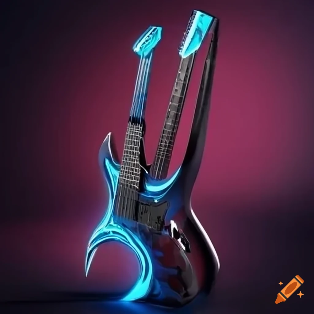 Electric guitar with futuristic design