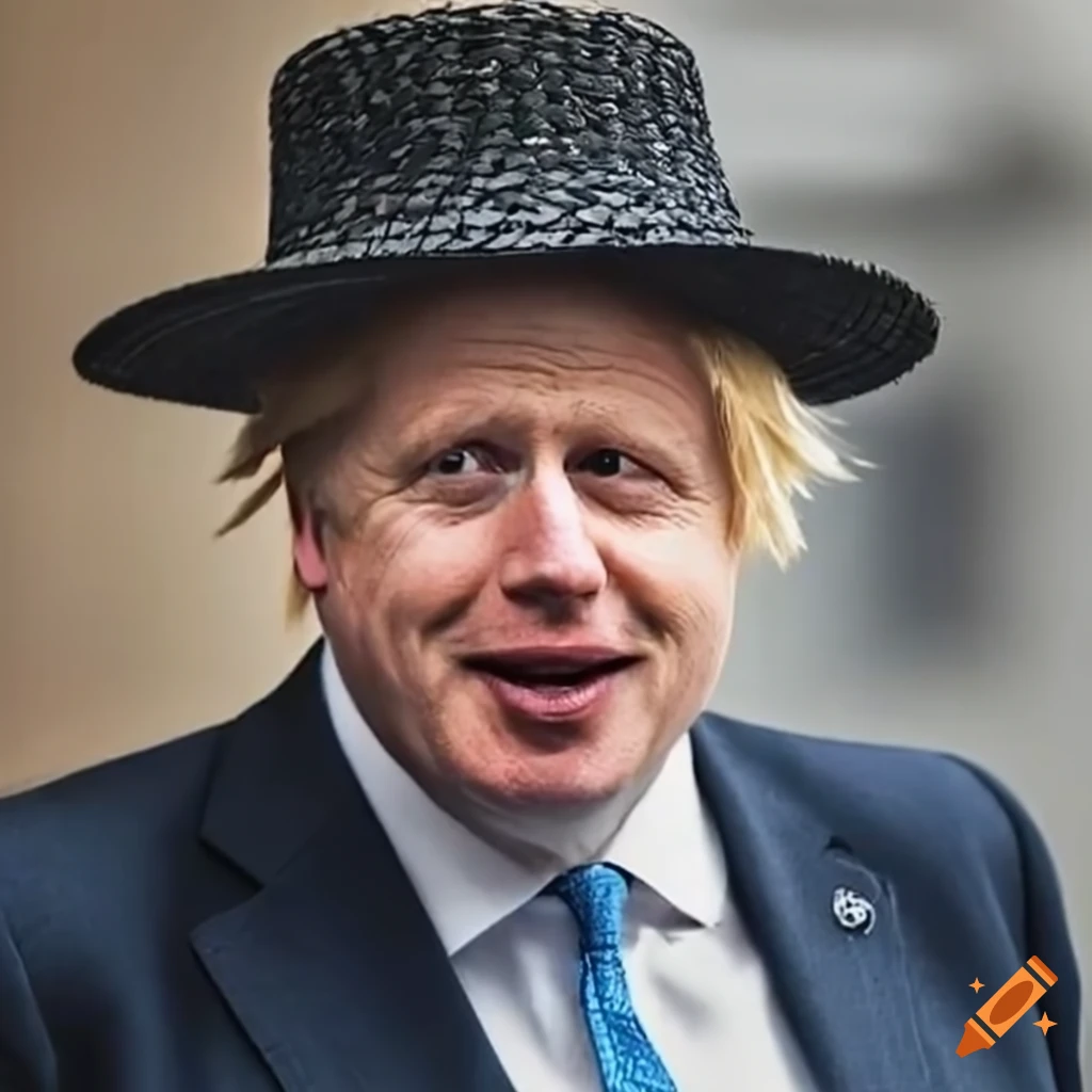 Boris johnson wearing a straw hat on Craiyon