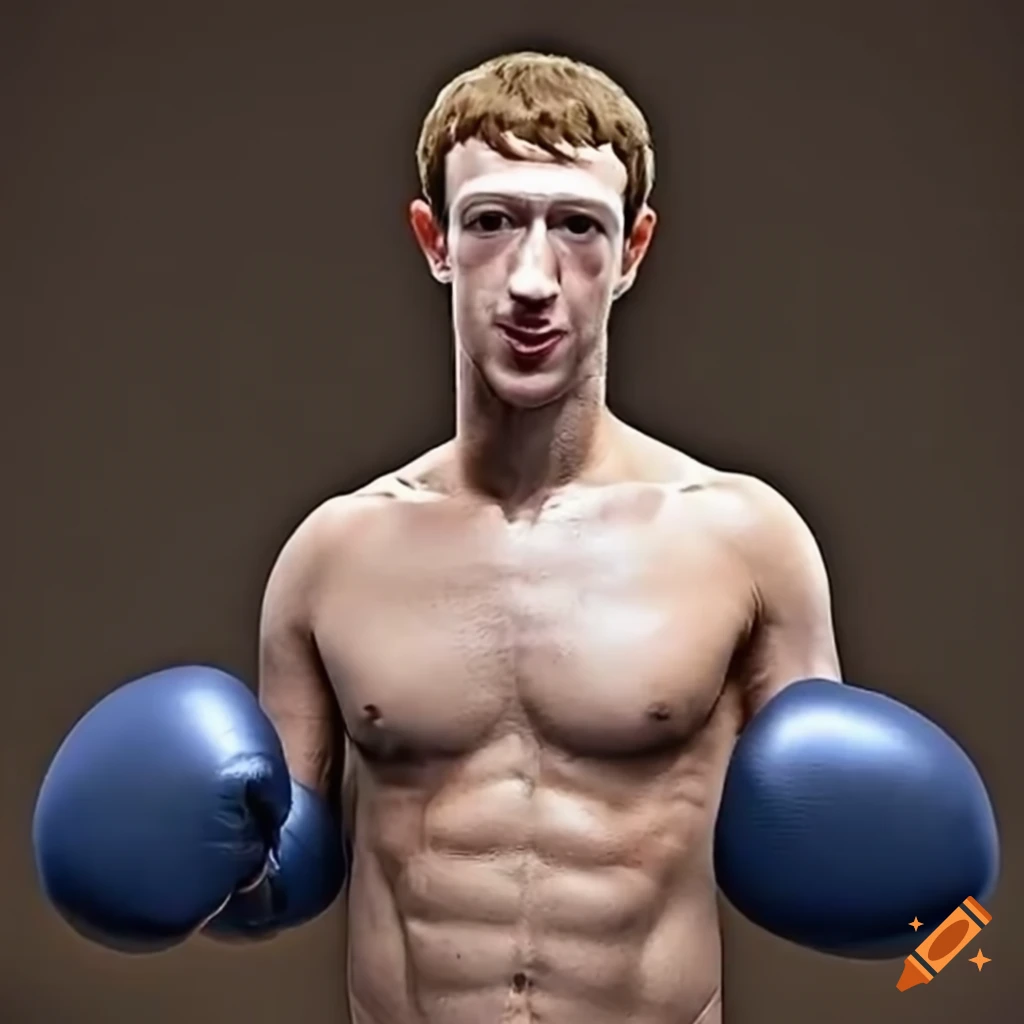 Mark zuckerberg as a muscular boxer