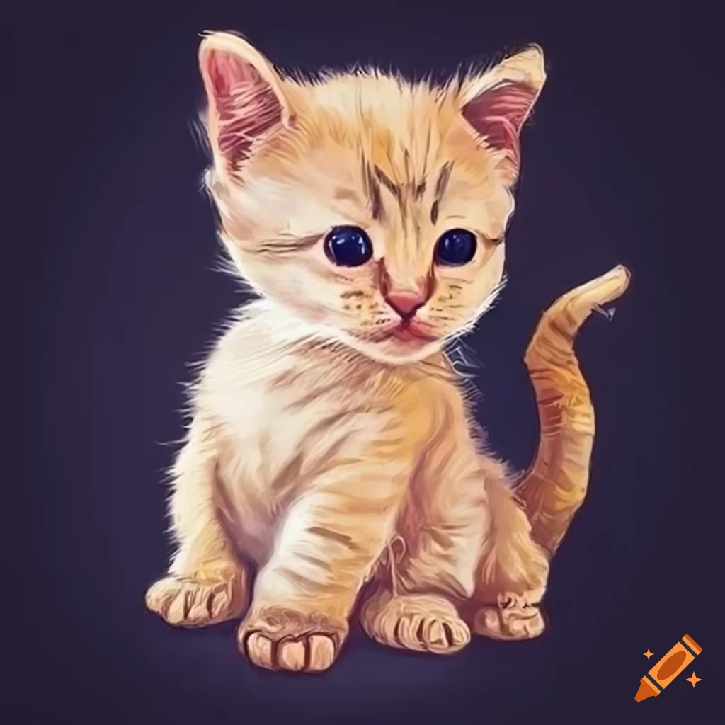artwork of adorable newborn kittens