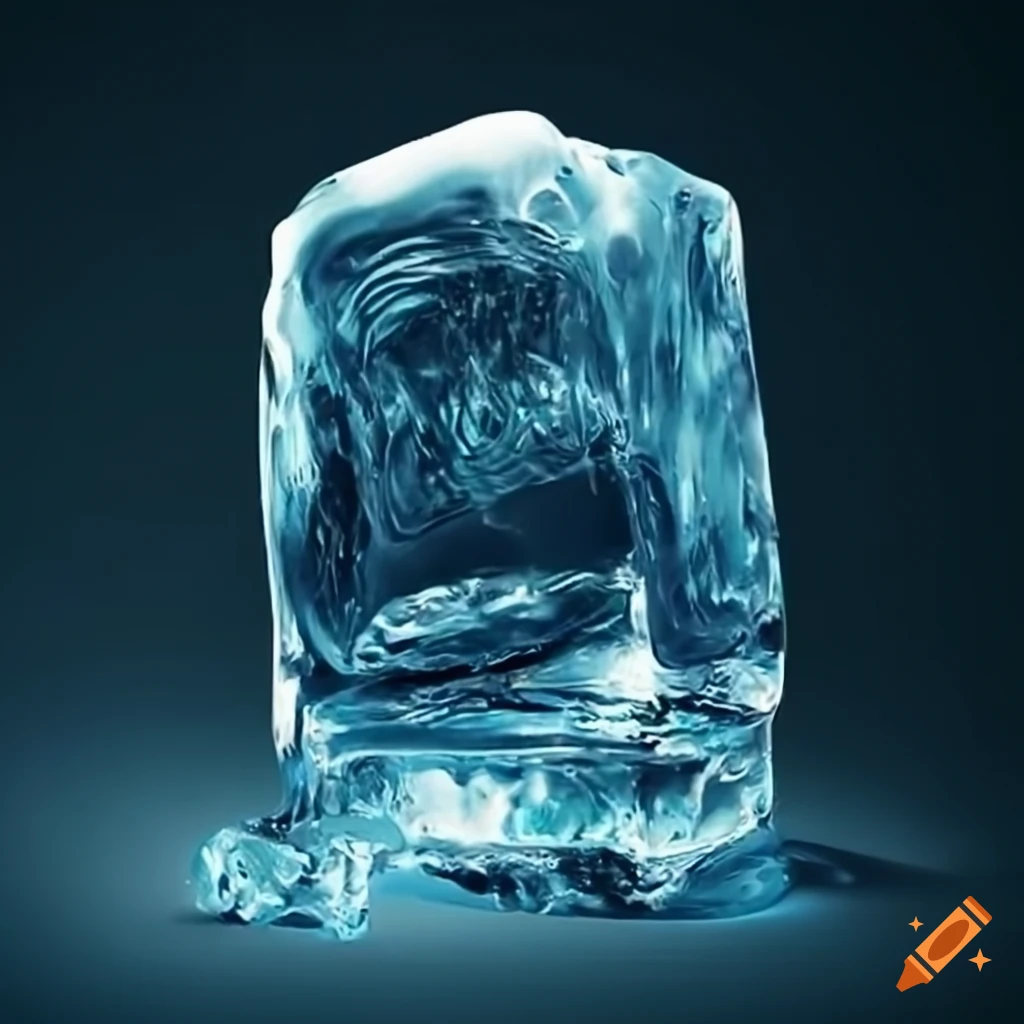 Surrealist ice cube sculpture on Craiyon