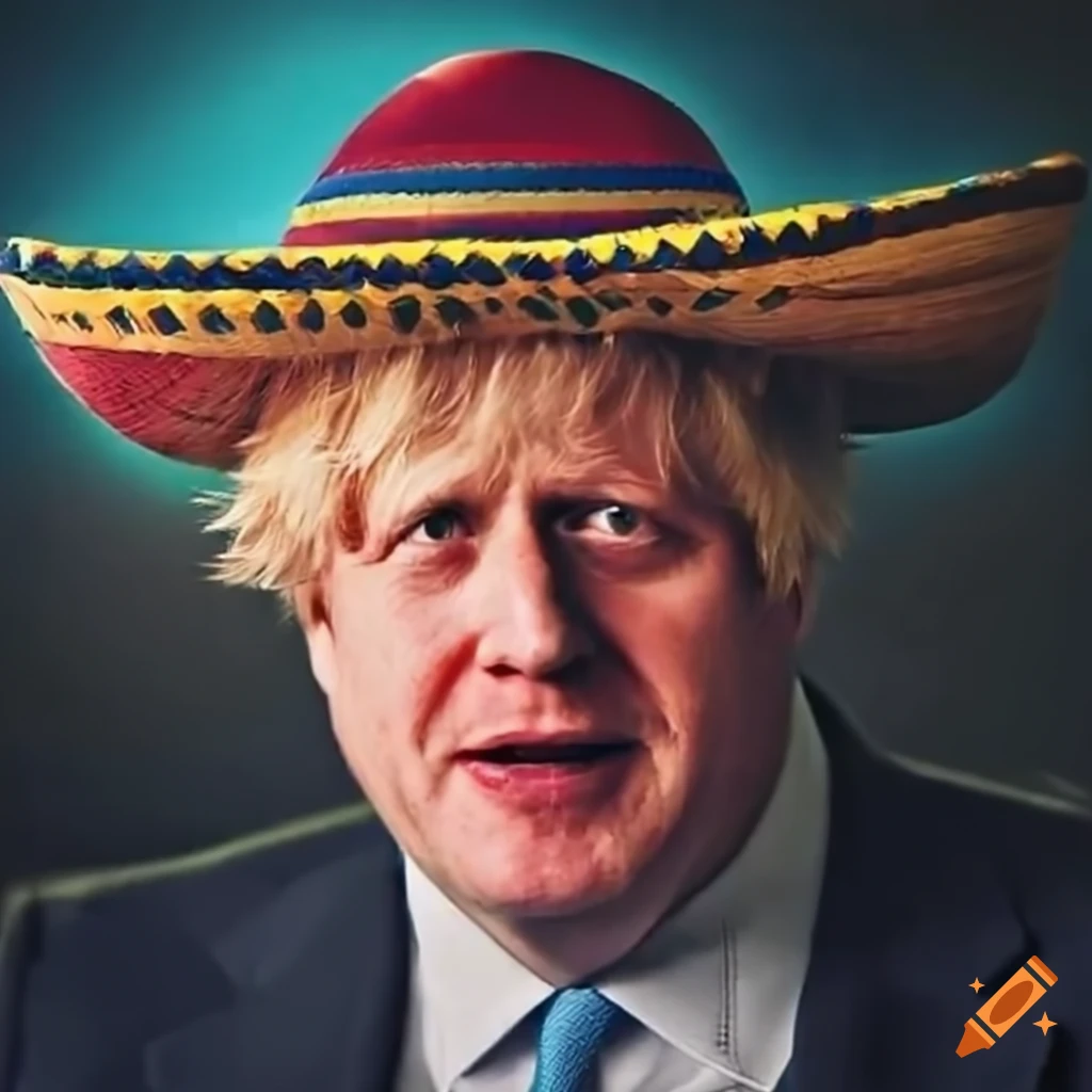 Boris johnson wearing a mexican sombrero on Craiyon
