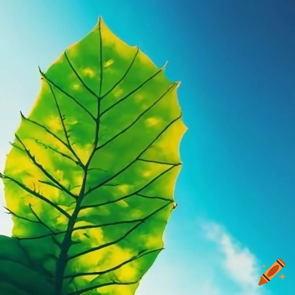 Clouds forming green leaf shapes in the sky on Craiyon