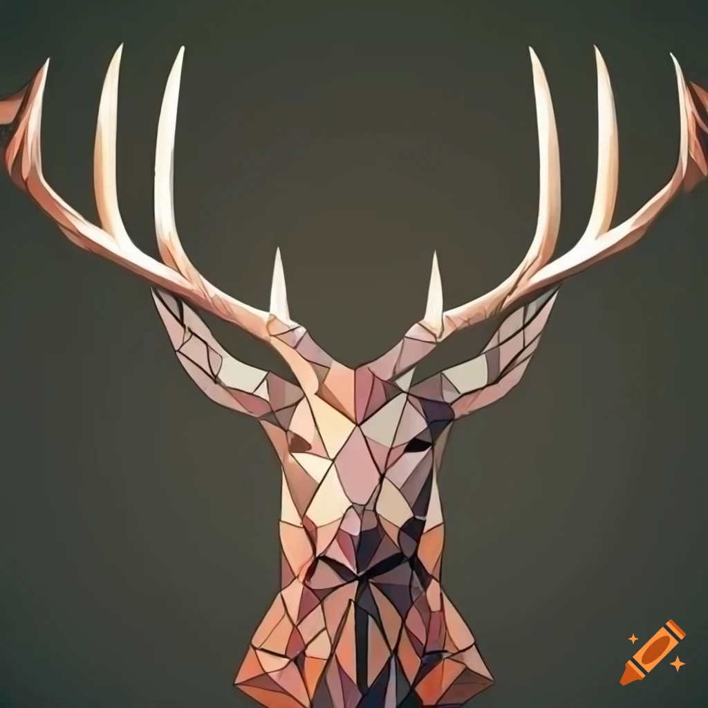 Geometric stag head artwork