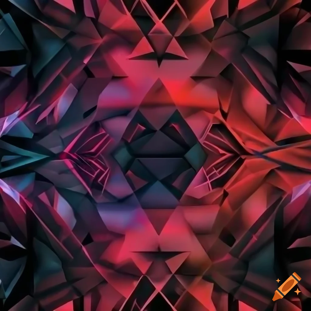 Detailed geometric abstract screensaver with infinite triangles on Craiyon