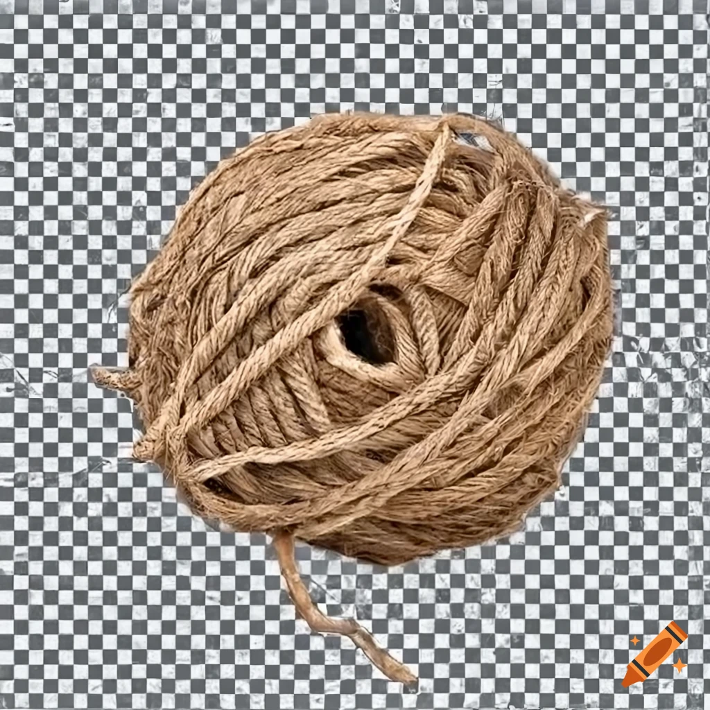 Tan twine string on a transparent background on Craiyon