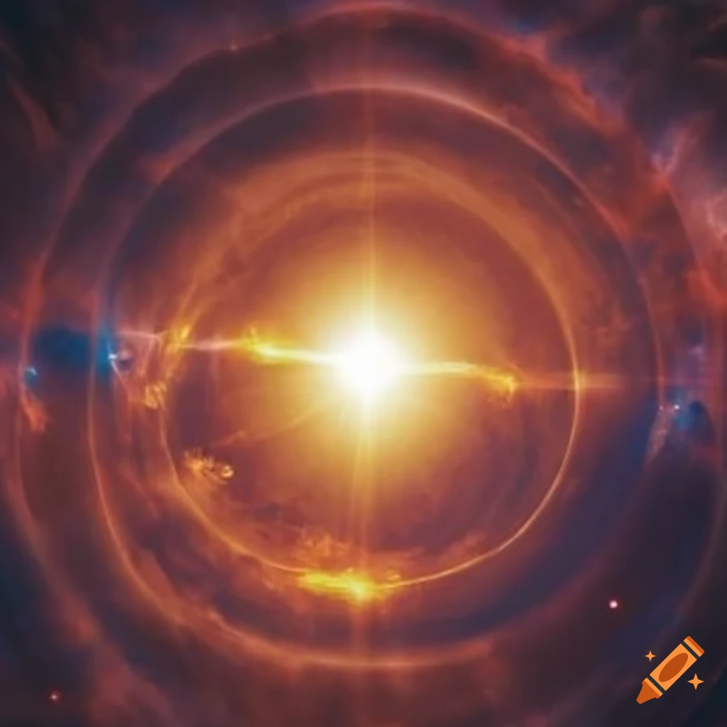 sun illuminating the void of space