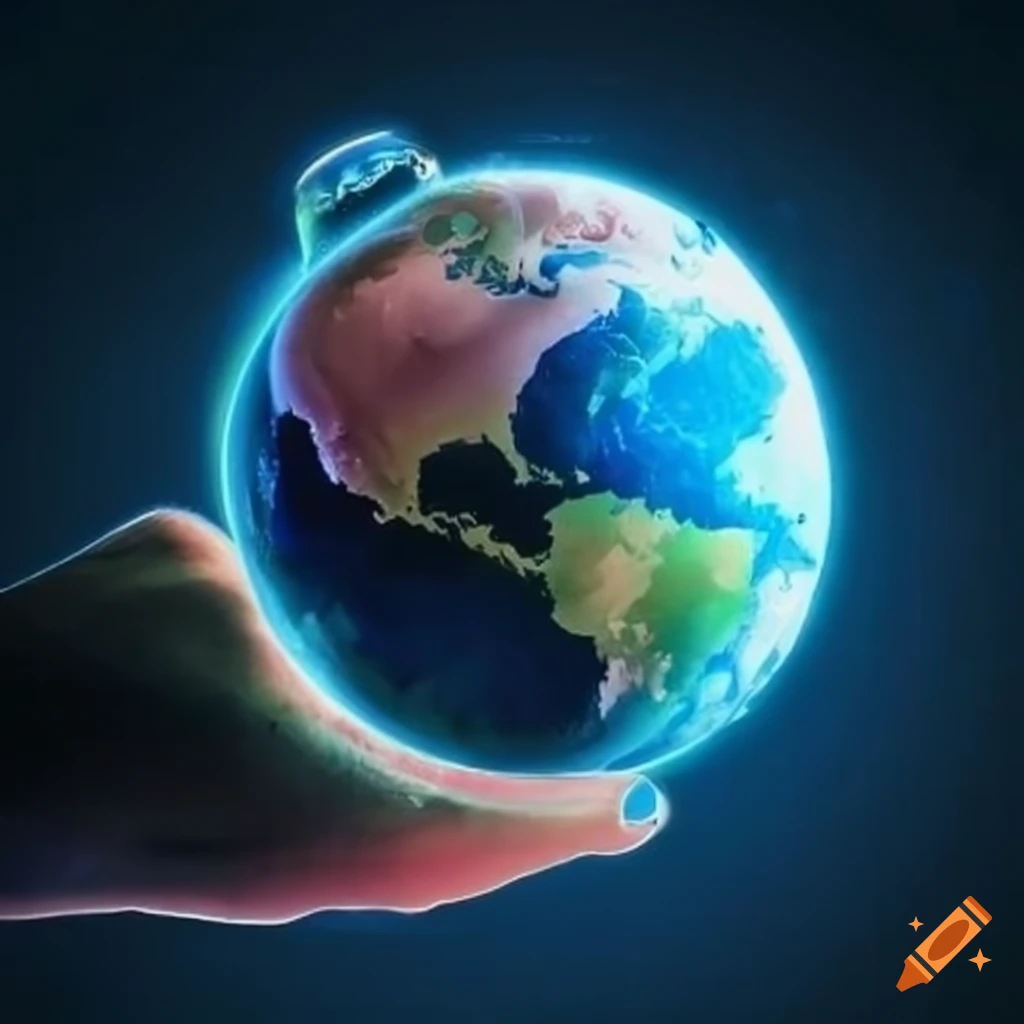 symbolic image of the world in a hand