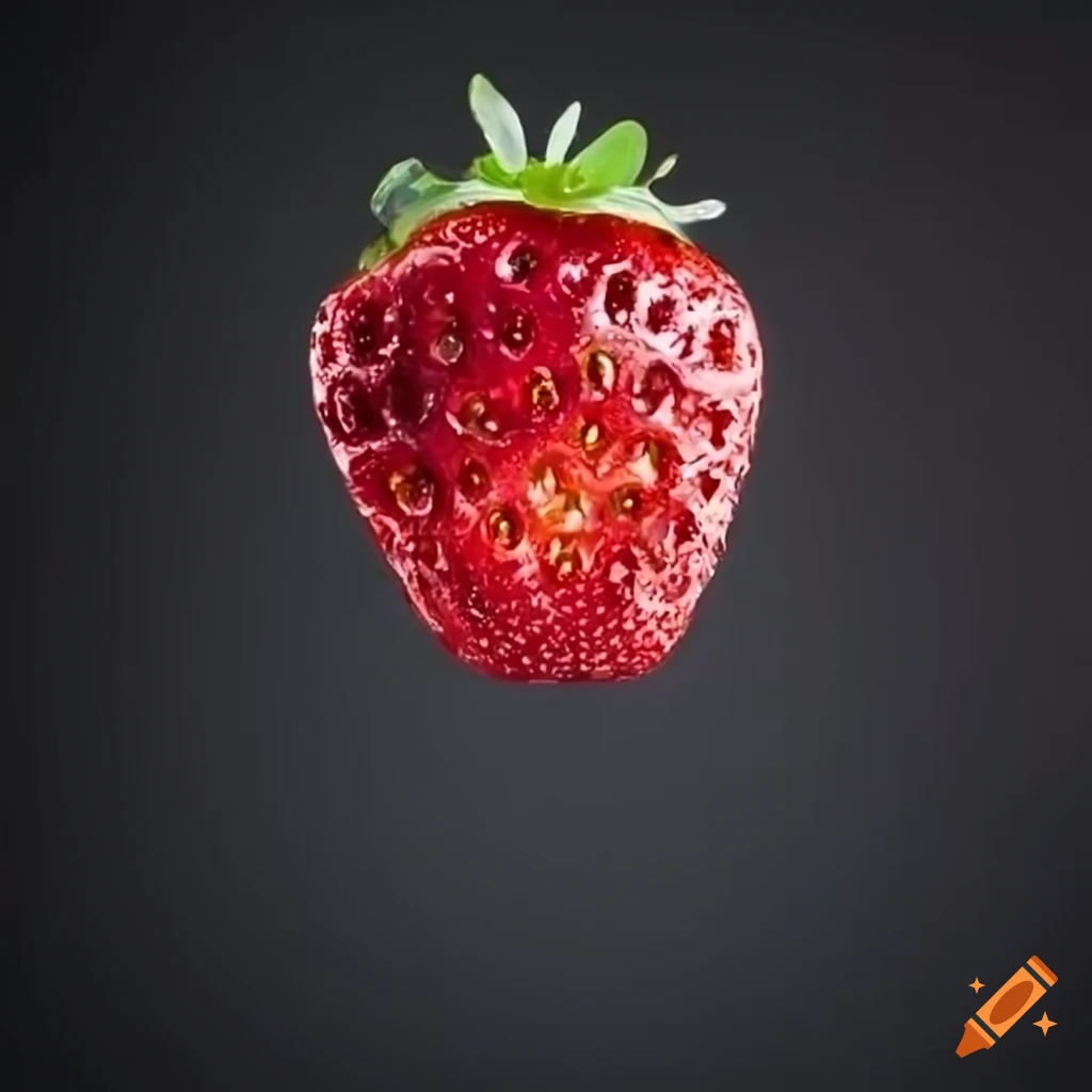 crystal strawberry with sparkling appearance