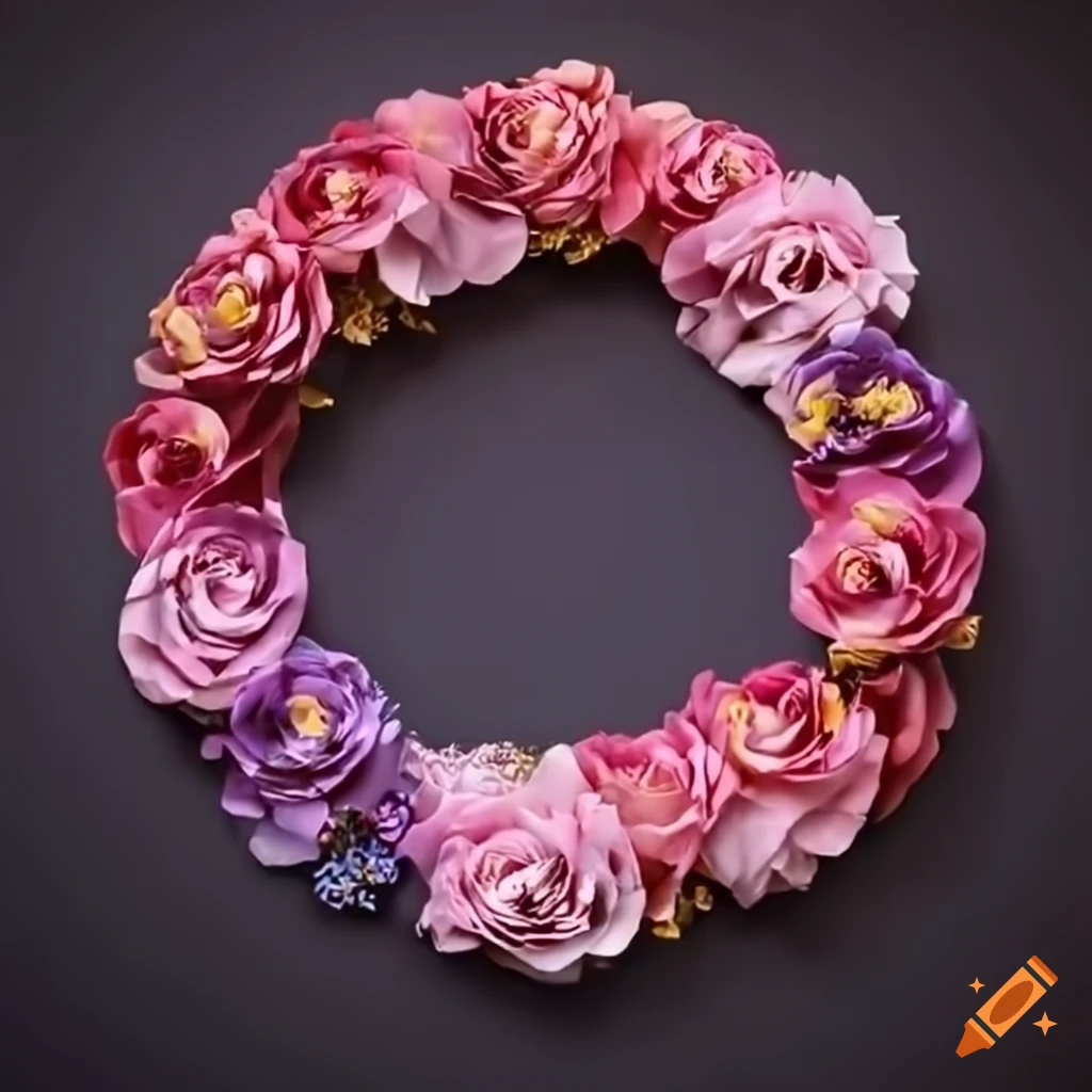 Flower wreath with the name nurjanah in the center on Craiyon