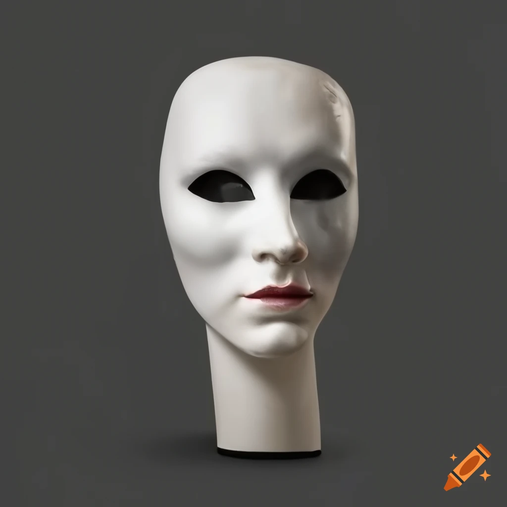 Masculine White Venetian Mask With Strong Nose On Craiyon