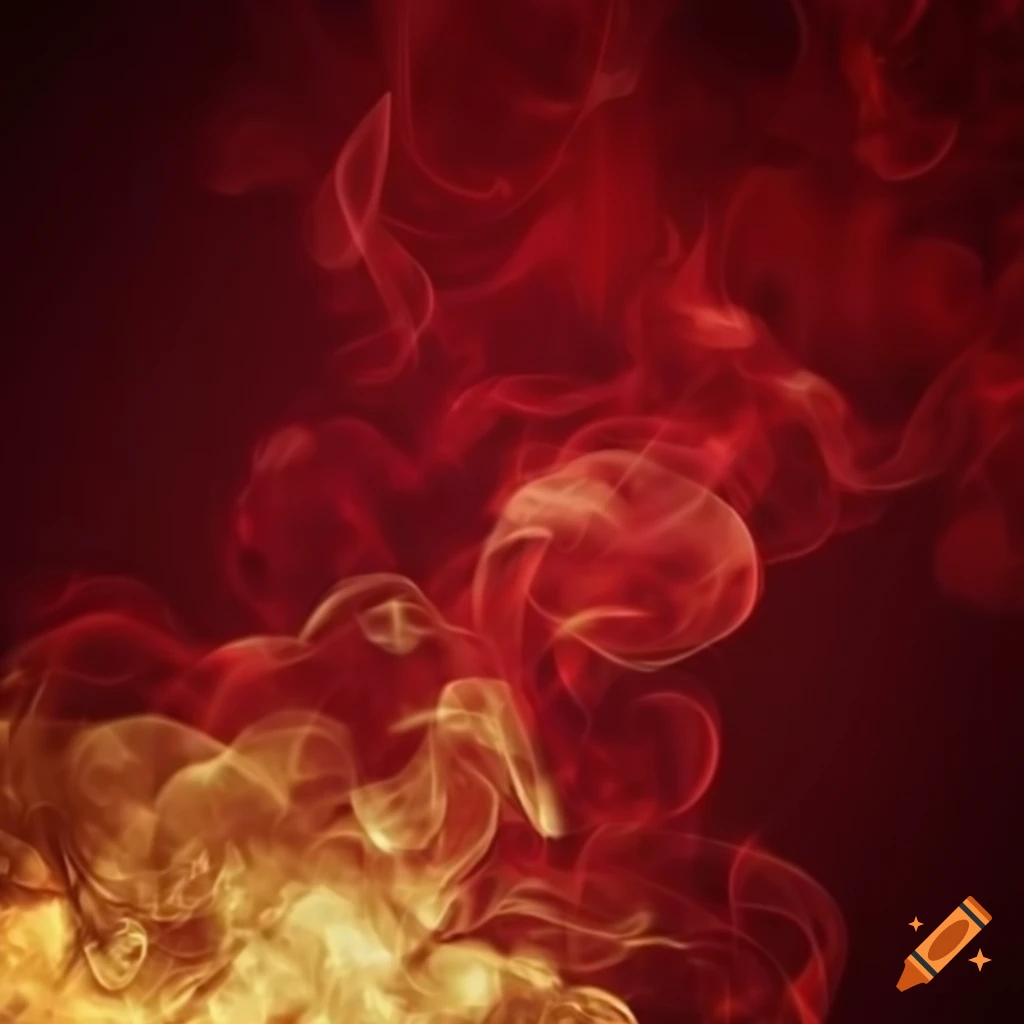crimson and gold background with smoke and stars