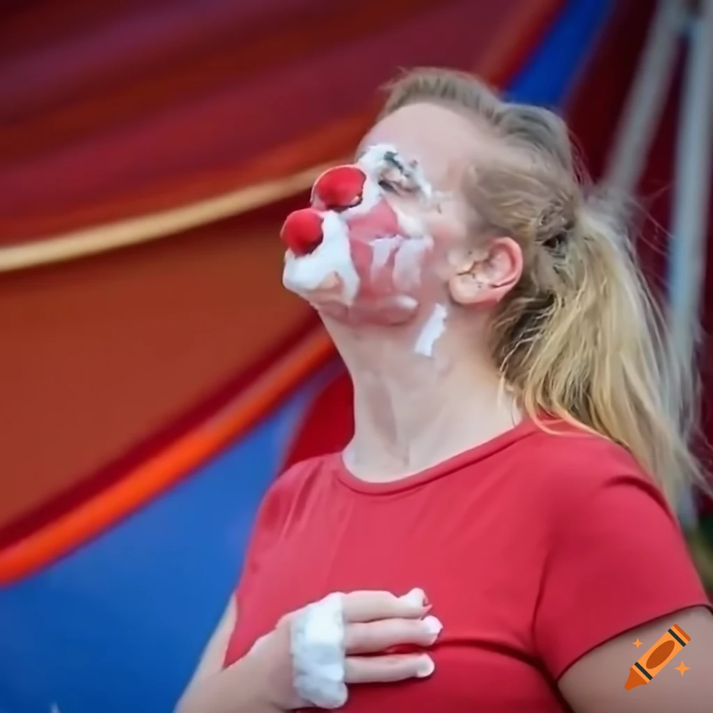 woman-at-circus-covered-in-shaving-foam-on-craiyon