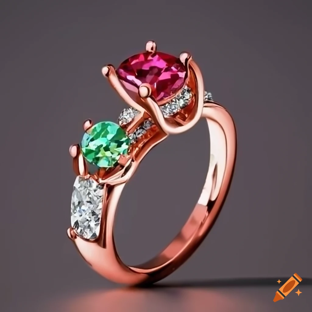 Ruby with green stone ring – ITEE