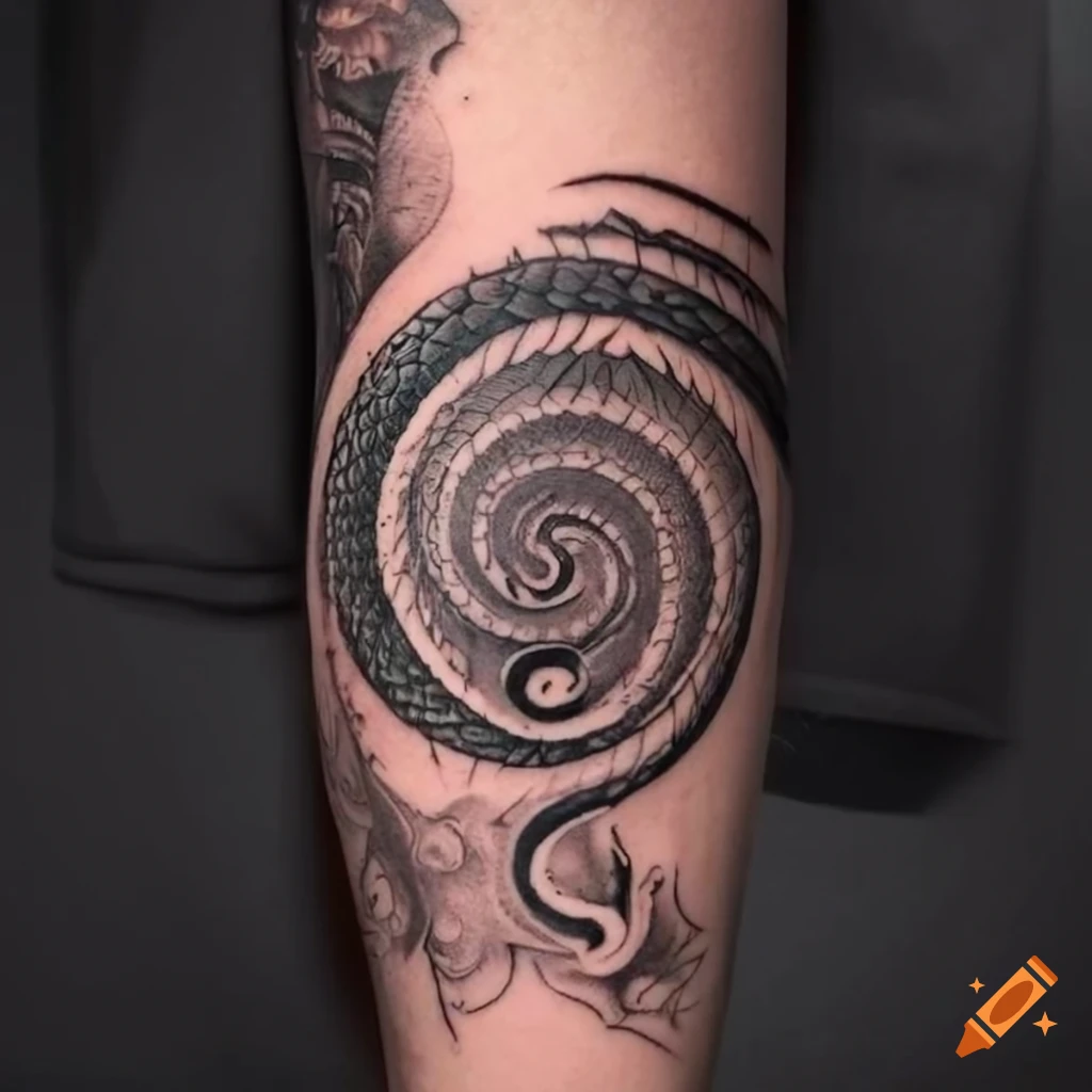 Ouroboros snake tattoo Royalty Free Vector Image