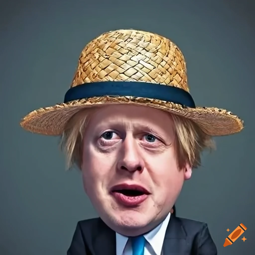 Boris johnson in a straw hat on Craiyon