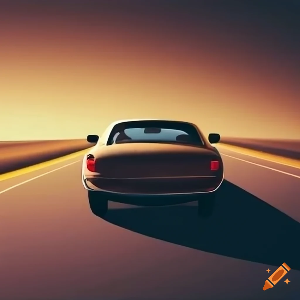 Brown car driving on a road