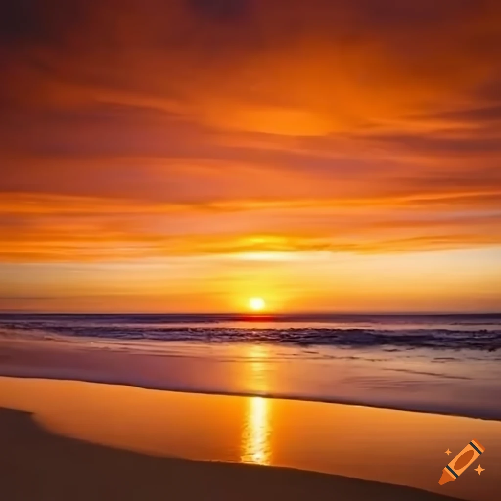 sunset over a sandy beach