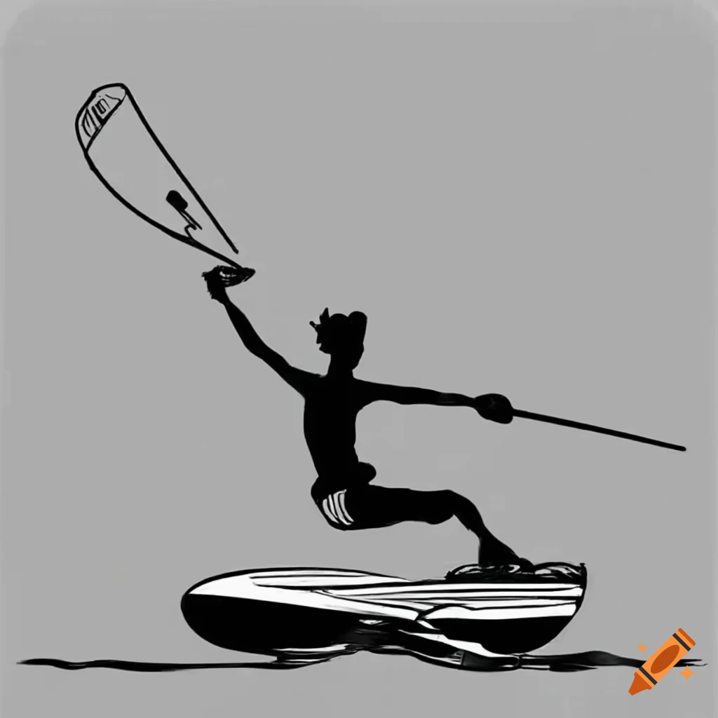 Mindblowing wakeboarding trick in black and white on Craiyon