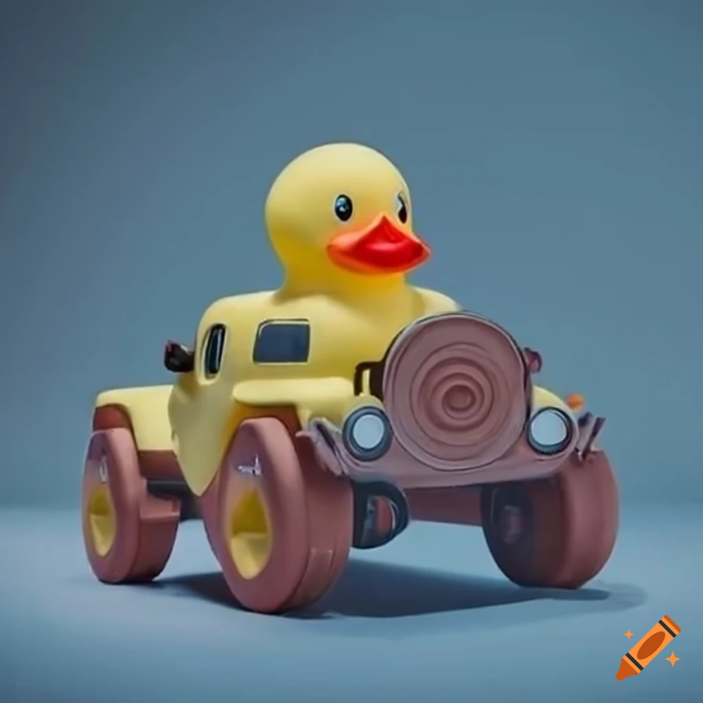Jeep with a rubber duck body on Craiyon