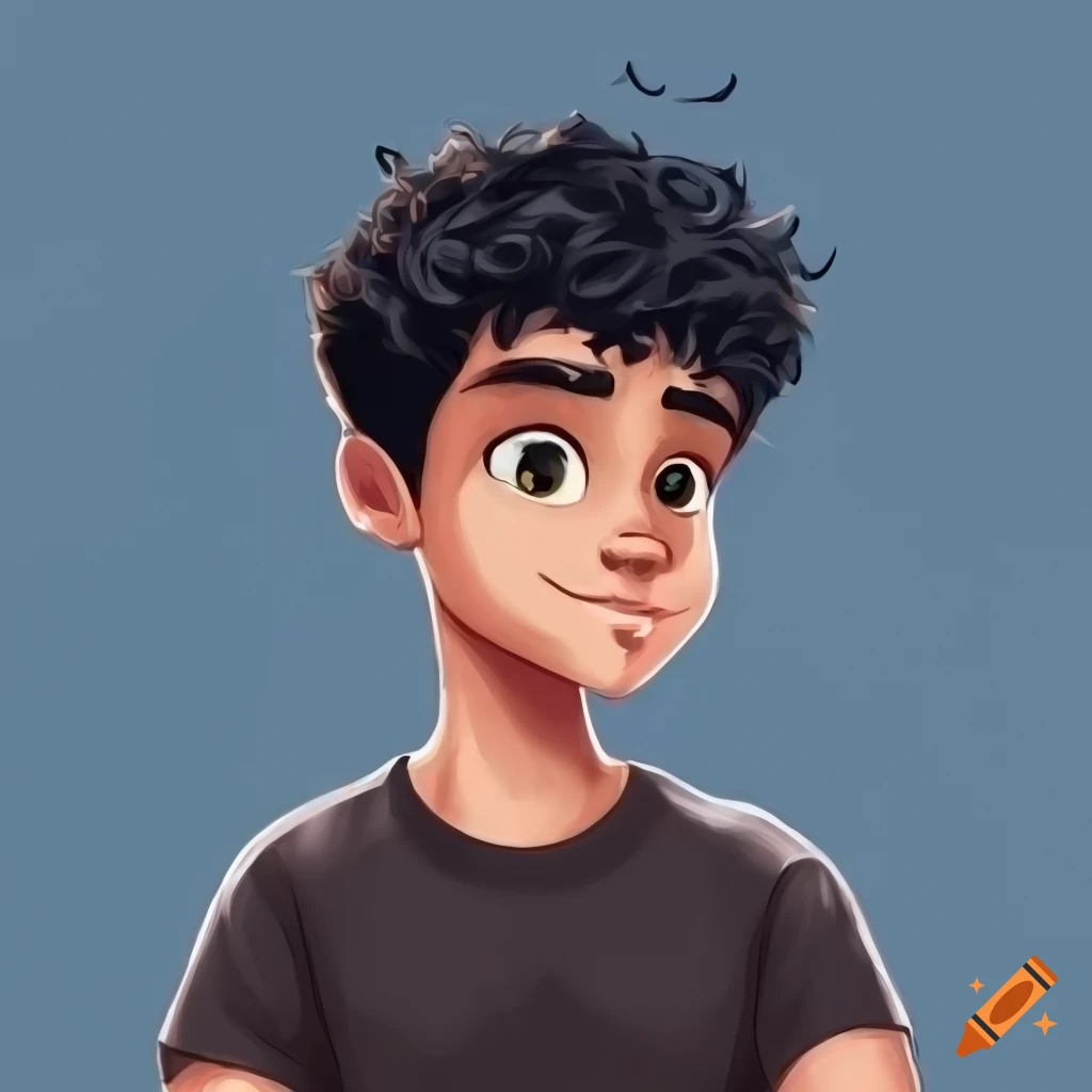 Disney-style illustration of a young man with open arms