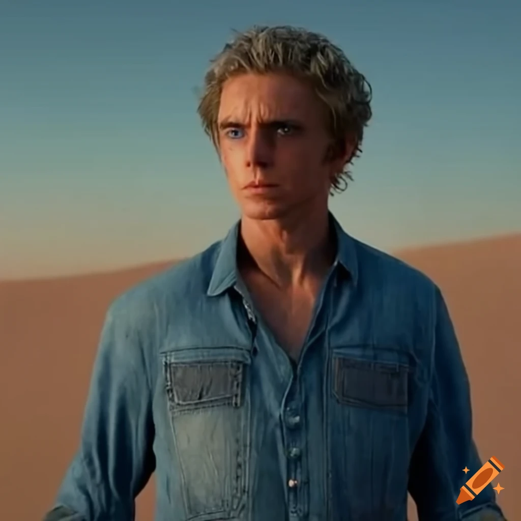 David essex in a denim shirt in the film dune on Craiyon
